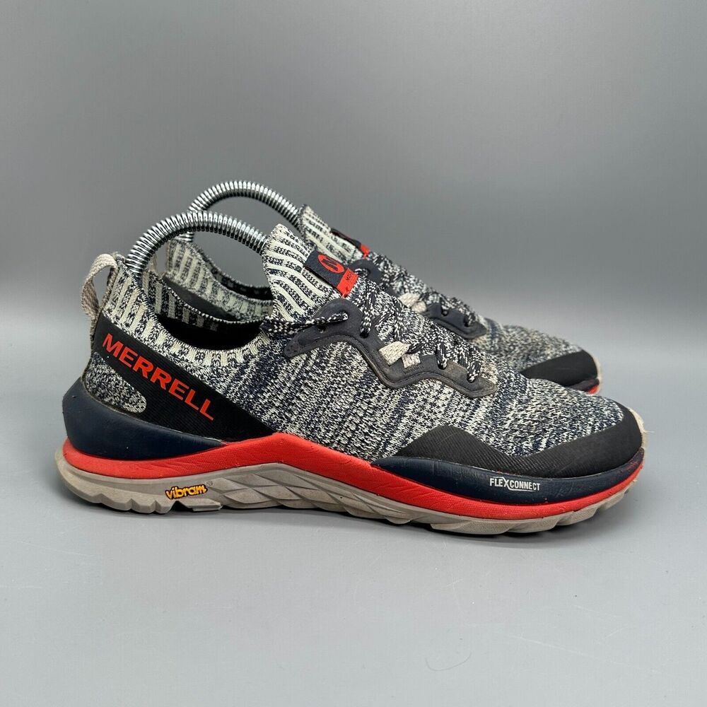 Merrell Mag 9 Women's 7 Gray Knit Vibram Trail Running Shoes Lace-Up Sneakers